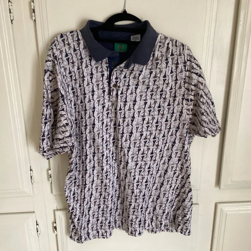 VTG BUGLE BOY 90s Golf White/Blue Polo Shirt Men's XXL
